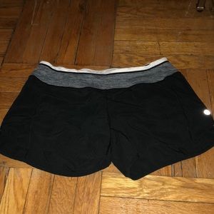 Lululemon Black shorts w/ grey/light pink band